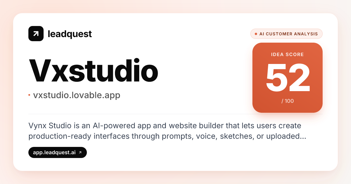 Vxstudio — AI-generated customer analysis | LeadQuest